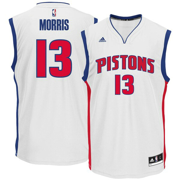 Maillot nba Detroit Pistons adidas Home Réplique Homme Marcus Morris 13 Blanc